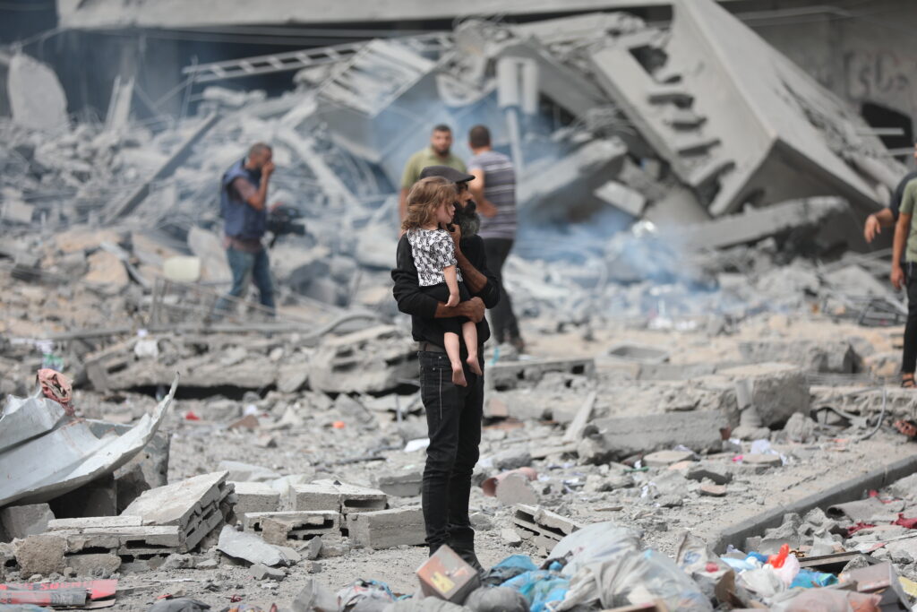 Demolished neighbourhood in Gaza