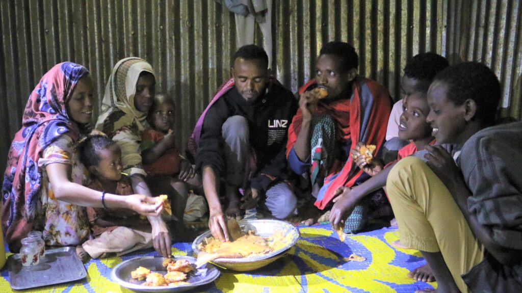 Misra and family from Meiso district, Oromia, Ethiopia, one of the recipients of the food pack. 