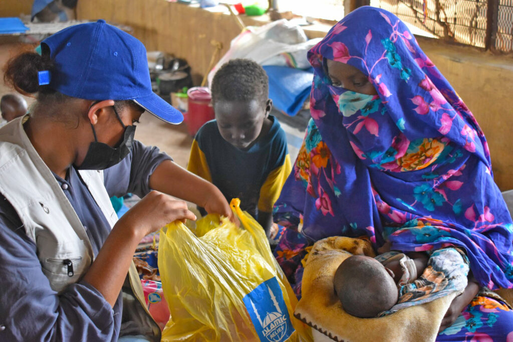 Islamic Relief responding to the Sudan Conflict Emergency 2023 with medicine, food, temporary shelter and survival items, hygiene, cash, agricultural seeds, and water and health services.