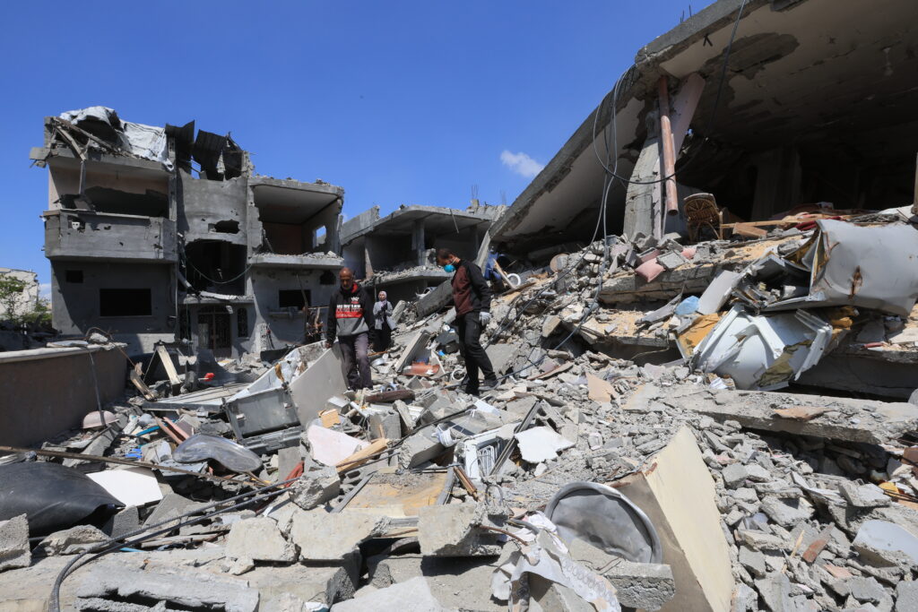 Destroyed building in Gaza, Palestine