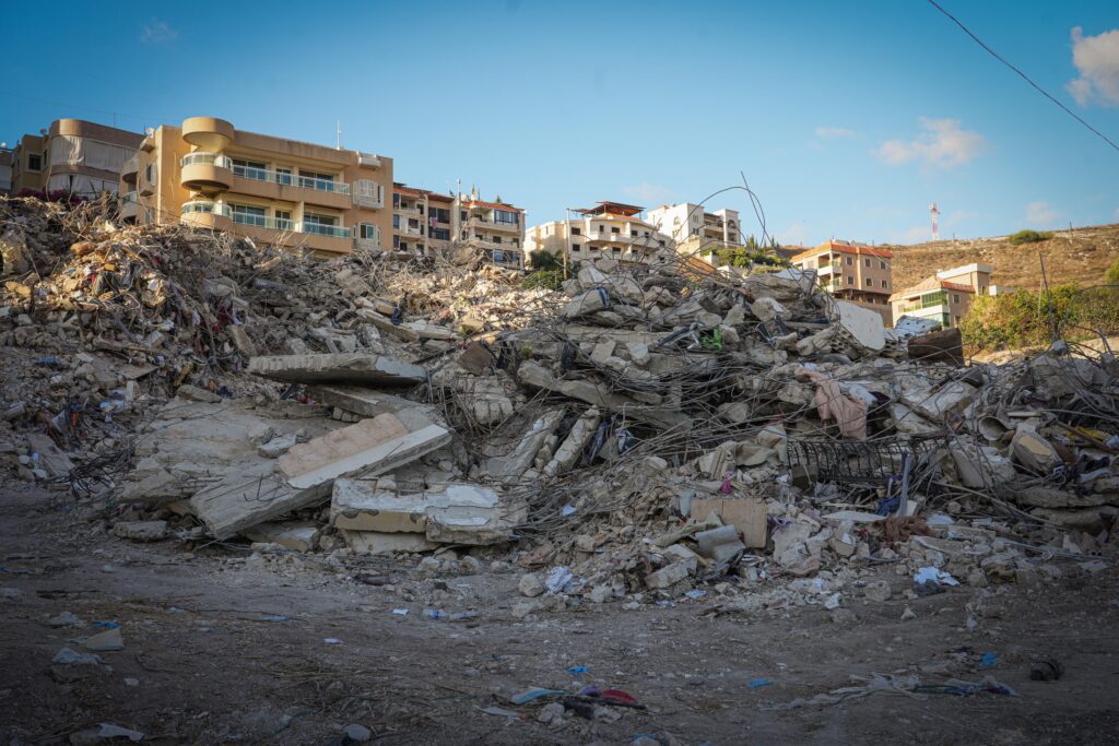 Scenes of destruction and rubble in Bekaa Valley, Lebanon