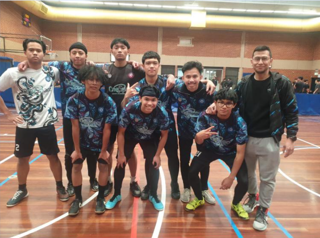 Muslim male youth participating in one of the sports activities at OneSpace (Madania Foundation).